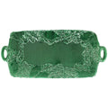 Lastra Holiday Green Figural Handled Rectangular Platter